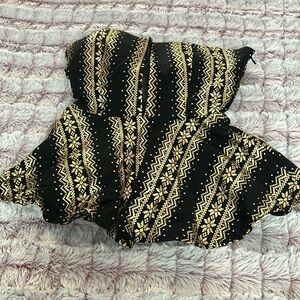 Black/ Gold off the shoulder top size large